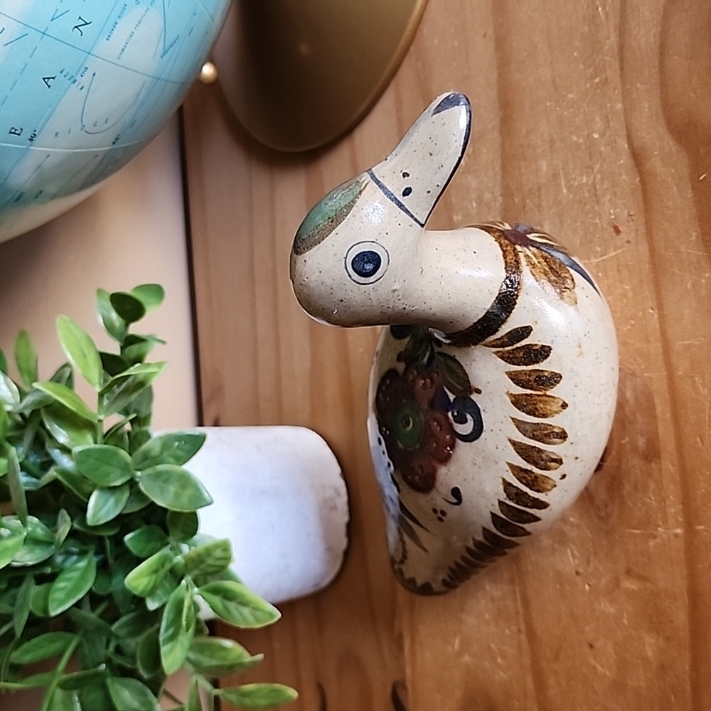 Vintage Mexican Tonala pottery bird
